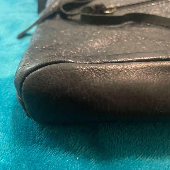 LUCKY BRAND Leather Patchwork black Whipstitch Crossbody Boho Style Bag - Picture 5 of 10